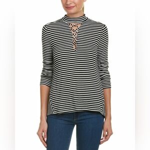 ☆Jack by BB Dakota Black and White Striped Long Sleeve Top☆